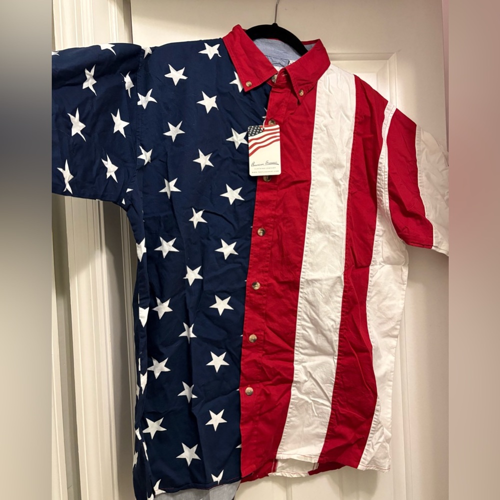 NWT American Standard Flag Men's Shirt - Picture 2 of 4